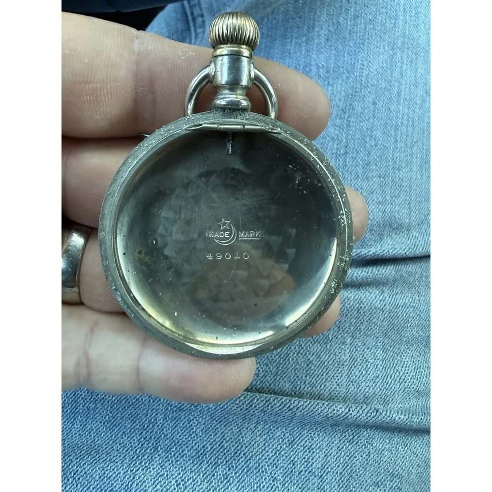 Vintage Swiss Elgin Pocket Watch Mignot Welch Co Serviced Runs Art Nouveau